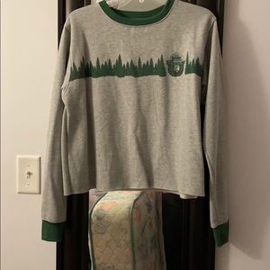 Smokey gray cropped crew neck